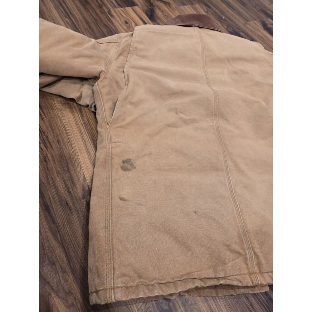 Vtg Carhartt Arctic Duck Canvas Chore Jacket Mens XL Brown Quilted Lined - Picture 15 of 16